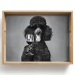 Hond - Krullen - Zonnebril - Wijn Dienblad Rechthoek middel -z3d_shopping