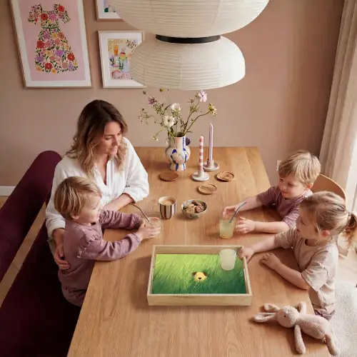 Hondje - Gras - Oren - Bruin Dienblad Rechthoek middel -sfeer4