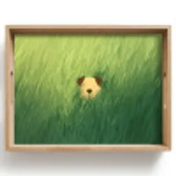 Hondje - Gras - Oren - Bruin Dienblad Rechthoek middel -z3d_shopping