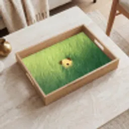 Hondje - Gras - Oren - Bruin Dienblad Rechthoek middel -sfeer1
