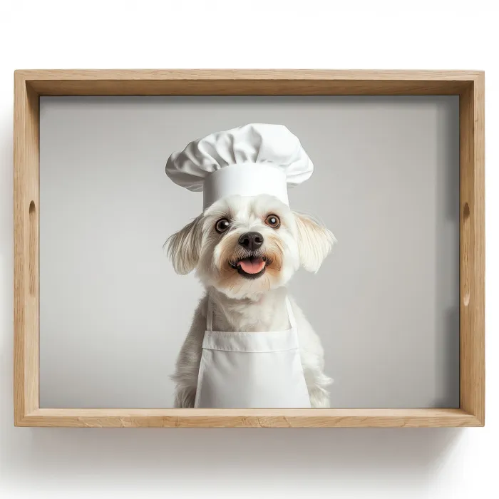 Hond - Wit - Kok Dienblad Rechthoek middel -z3d_shopping