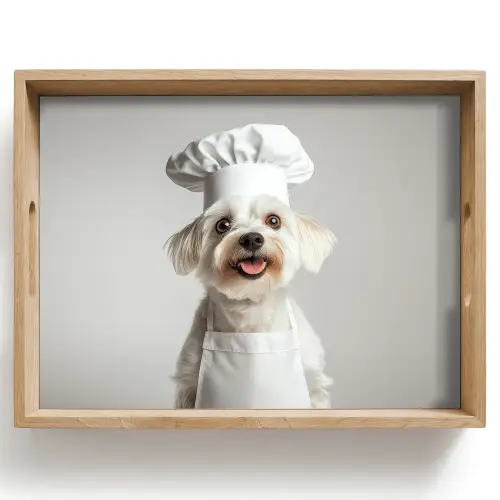 Hond - Wit - Kok Dienblad Rechthoek middel -z3d_shopping