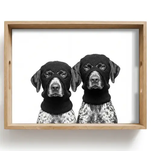 Honden - Bivakmuts - Zwart - wit Dienblad Rechthoek middel -z3d_shopping