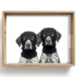 Honden - Bivakmuts - Zwart - wit Dienblad Rechthoek middel -z3d_shopping