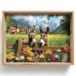 Ezels - Bloemen - Zomers Dienblad Rechthoek middel -z3d_shopping