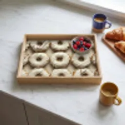 Donuts - Chocolade - Wit - Beige Dienblad Rechthoek middel -sfeer2