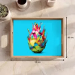 Drakenfruit - Blauw - Levendig Dienblad Rechthoek middel -USP_Formaat