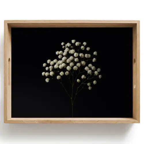 Gipskruid - Bloemetjes - Wit - Minimalistisch Dienblad Rechthoek middel -z3d_shopping