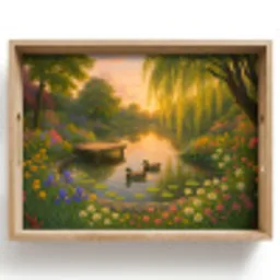 Eenden - Vijver - Bloemen Dienblad Rechthoek middel -z3d_shopping