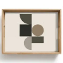 Aardetinten - Abstracte compositie - Eenvoudige vormen Dienblad Rechthoek middel -z3d_shopping