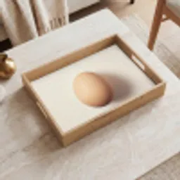 Ei - Beige - Ovaal - Egaal Dienblad Rechthoek middel -sfeer1