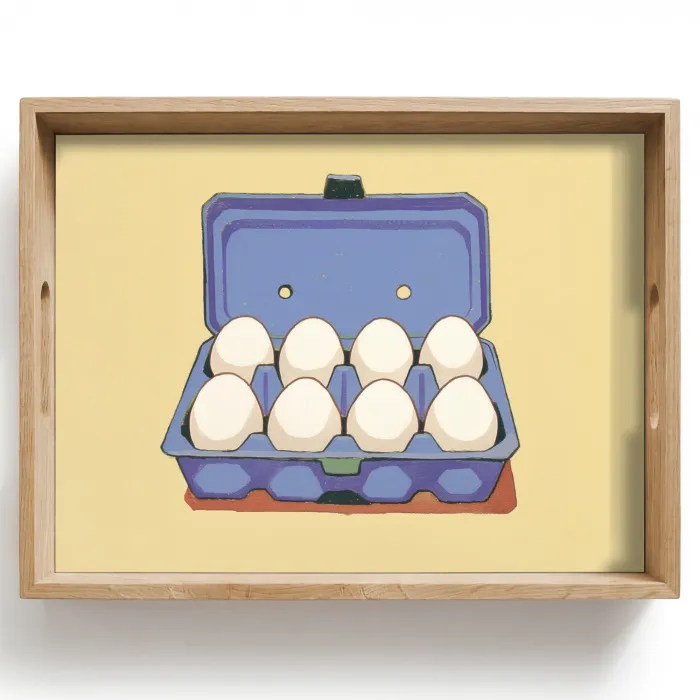 Eieren - Doos - Minimalistisch - Blauw Dienblad Rechthoek middel -z3d_shopping