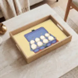 Eieren - Doos - Minimalistisch - Blauw Dienblad Rechthoek middel -sfeer1