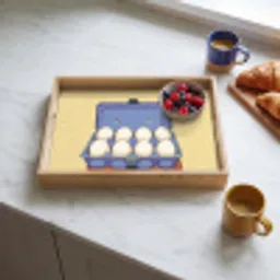Eieren - Doos - Minimalistisch - Blauw Dienblad Rechthoek middel -sfeer2
