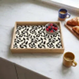 Elegant - Patroon - Zwart - Beige Dienblad Rechthoek middel 911 -sfeer2