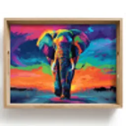 Olifant - Kleurrijk - Lucht - Abstract Dienblad Rechthoek middel -z3d_shopping