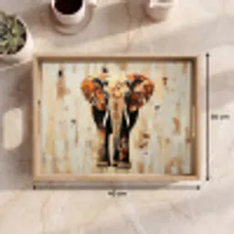 Olifant - Slurf - Mozaïek - Abstract Dienblad Rechthoek middel -USP_Formaat