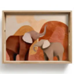 Olifanten - Oranje - Abstract Dienblad Rechthoek middel -z3d_shopping