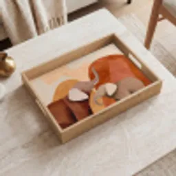 Olifanten - Oranje - Abstract Dienblad Rechthoek middel -sfeer1