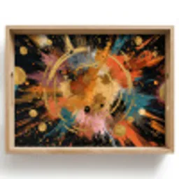 Explosie - Verfstructuur - Goud - Abstract Dienblad Rechthoek middel -z3d_shopping