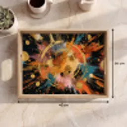 Explosie - Verfstructuur - Goud - Abstract Dienblad Rechthoek middel -USP_Formaat