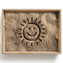 Gezichtje - Zon - Zand - Getekend Dienblad Rechthoek middel -z3d_shopping