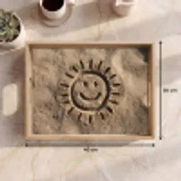 Gezichtje - Zon - Zand - Getekend Dienblad Rechthoek middel -USP_Formaat