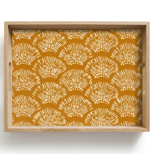 Waaierachtige motieven - Geel - Vintage Dienblad Rechthoek middel -z3d_shopping