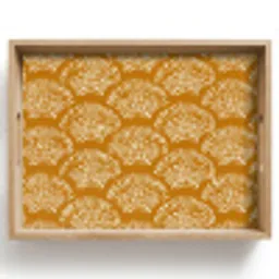 Waaierachtige motieven - Geel - Vintage Dienblad Rechthoek middel -z3d_shopping