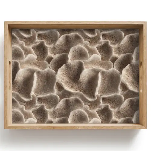 Waaiervorm - Beige - Vezel textuur Dienblad Rechthoek middel 911 -z3d_shopping