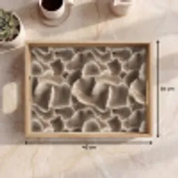 Waaiervorm - Beige - Vezel textuur Dienblad Rechthoek middel 911 -USP_Formaat
