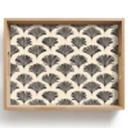 Waaiers - Botanisch - Zwart - Beige Dienblad Rechthoek middel 911 -z3d_shopping