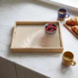 Veer - Minimalistisch - Roze Dienblad Rechthoek middel -sfeer2