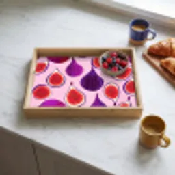 Vijgen - Roze - Paars Dienblad Rechthoek middel -sfeer2