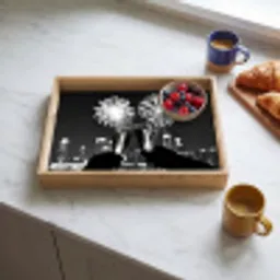 Vuurwerk - Proosten - Skyline - Champagne Dienblad Rechthoek middel -sfeer2