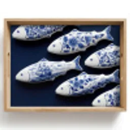Vissen - Delfts - Blauw - Keramiek Dienblad Rechthoek middel -z3d_shopping