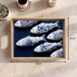 Vissen - Delfts - Blauw - Keramiek Dienblad Rechthoek middel -USP_Formaat