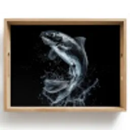 Vis - Koi - Zwart - Water Dienblad Rechthoek middel -z3d_shopping
