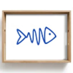 Vis - Minimalistisch - Blauw - Lijn Dienblad Rechthoek middel -z3d_shopping