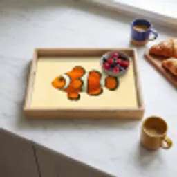 Vis - Oranje - Strepen Dienblad Rechthoek middel -sfeer2