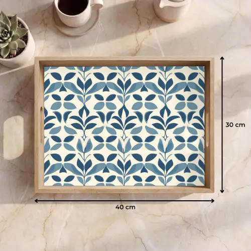 Flora - Modern - Blauw Dienblad Rechthoek middel 911 -USP_Formaat
