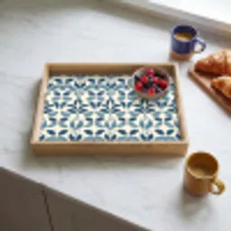 Flora - Modern - Blauw Dienblad Rechthoek middel 911 -sfeer2