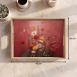 Bloemenboeket - Diepte - Tastbare textuur Dienblad Rechthoek middel -USP_Formaat