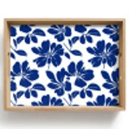 Floraal - Modern - Blauw Dienblad Rechthoek middel 911 -z3d_shopping