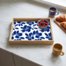 Floraal - Modern - Blauw Dienblad Rechthoek middel 911 -sfeer2