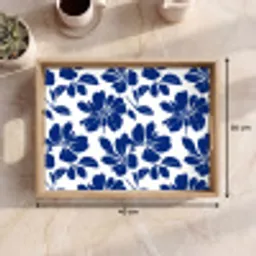 Floraal - Modern - Blauw Dienblad Rechthoek middel 911 -USP_Formaat