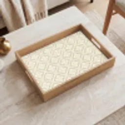 Floraal - Ornament - Beige Dienblad Rechthoek middel 911 -sfeer1