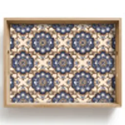 Floraal - Ornament - Blauw Dienblad Rechthoek middel 911 -z3d_shopping