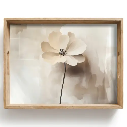 Bloem - Beige - Verf - Schaduw Dienblad Rechthoek middel -z3d_shopping