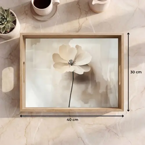 Bloem - Beige - Verf - Schaduw Dienblad Rechthoek middel -USP_Formaat